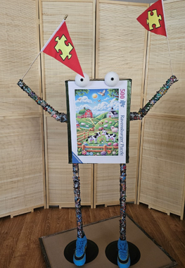 Goldie - Jigsaw Puzzle Artwork by Jodi Jill. 4-piece family art.