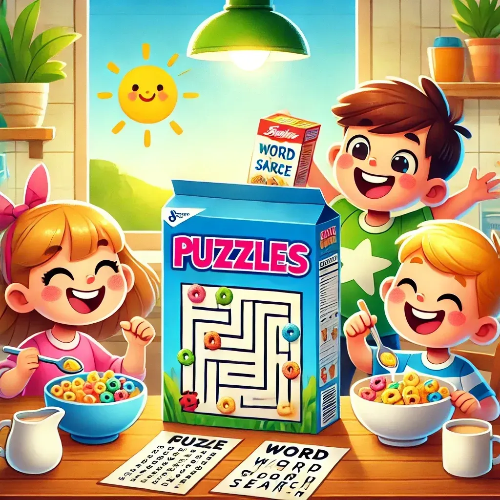 Cereal Box Puzzles are a fun Breakfast Tradition for kids