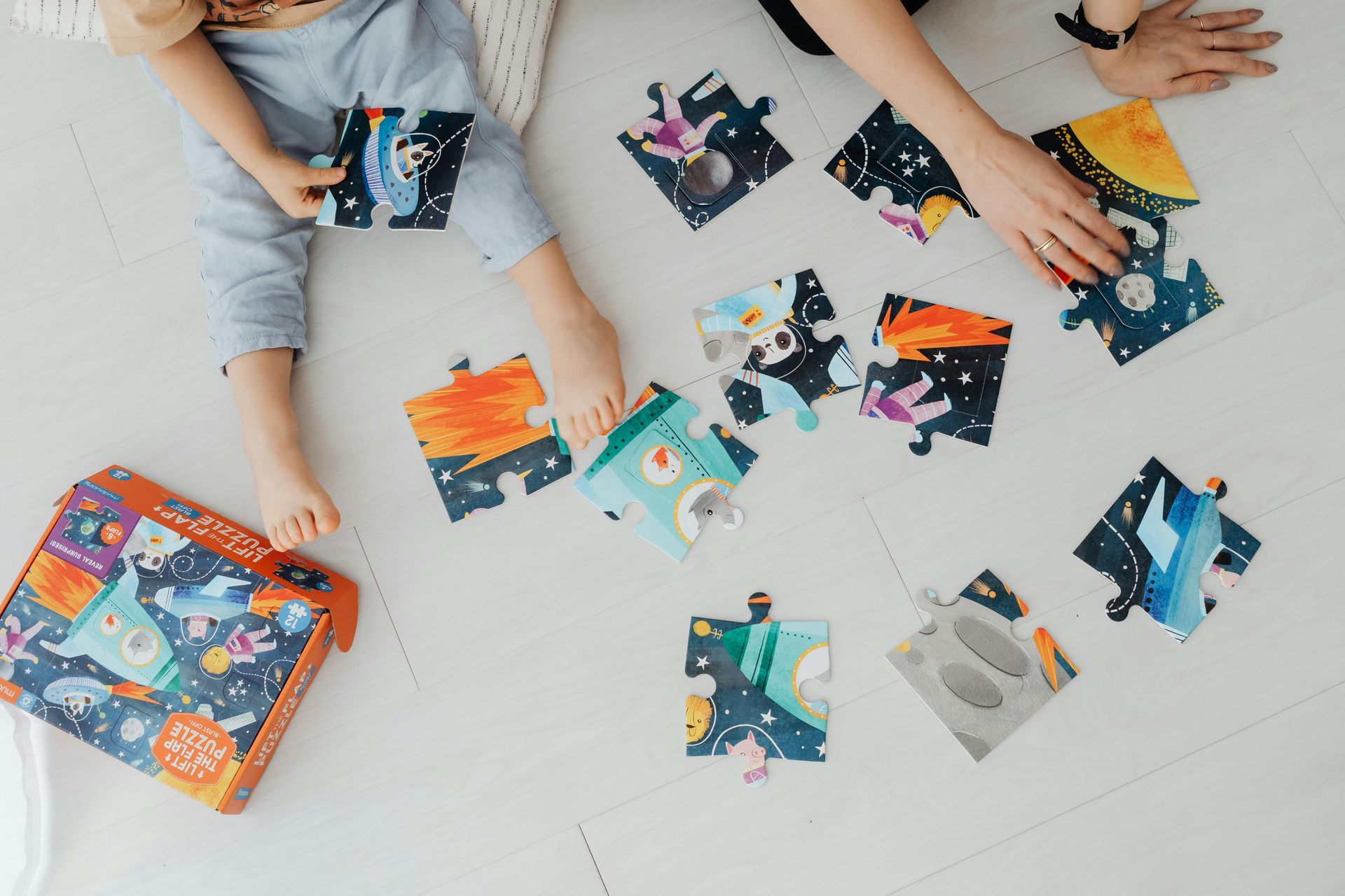 Kids Playing Puzzles During Puzzle Month