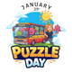 Puzzle Day Official Logo 2027 on internet Site