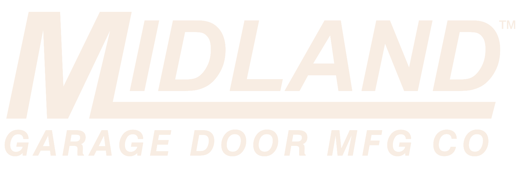 Midland Garage Door Mfg Co. blue logo with white text.