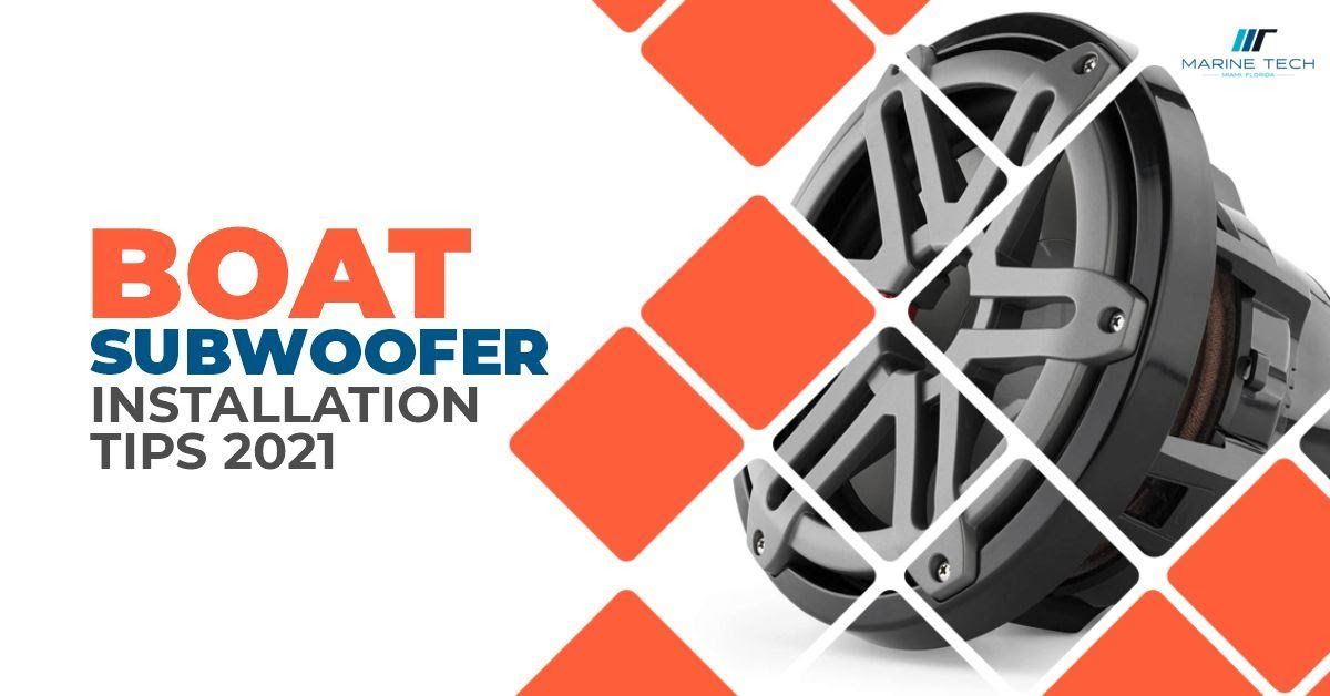 A picture of a boat subwoofer installation tips 2021