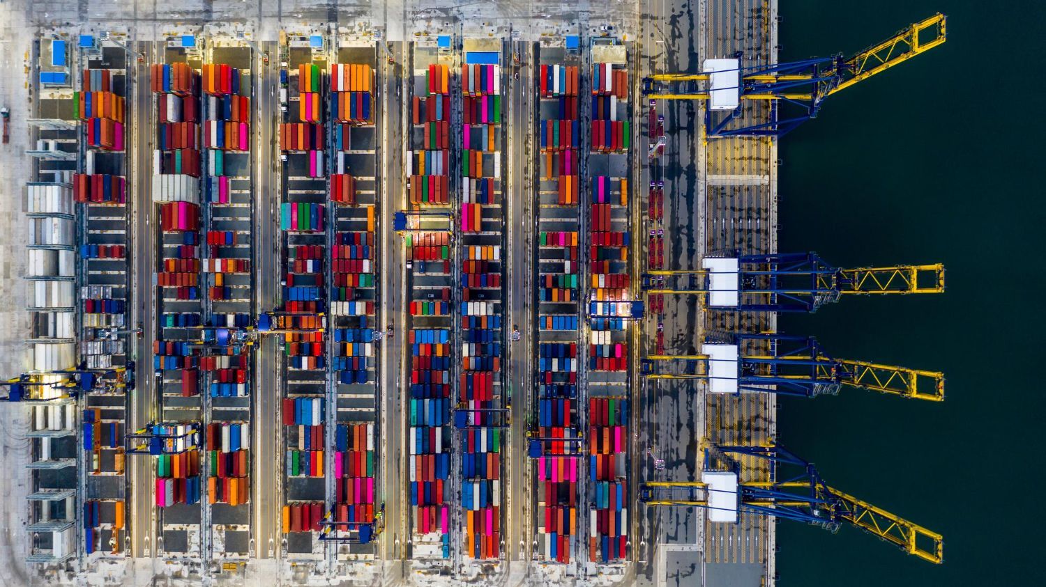 Aerial view of shipping port for cross-docking Denver