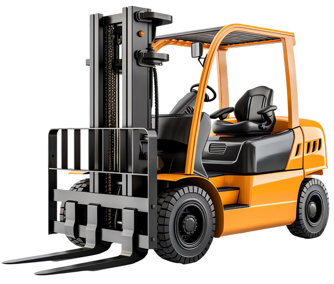 Yellow and black forklift.