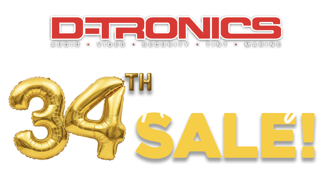 D-TRONICS logo above large yellow “SALE!” text on a white background