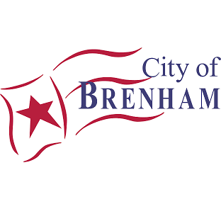 The city of brenham logo has a red star on it