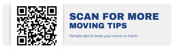 QR code to scan for more moving tips. Text reads 