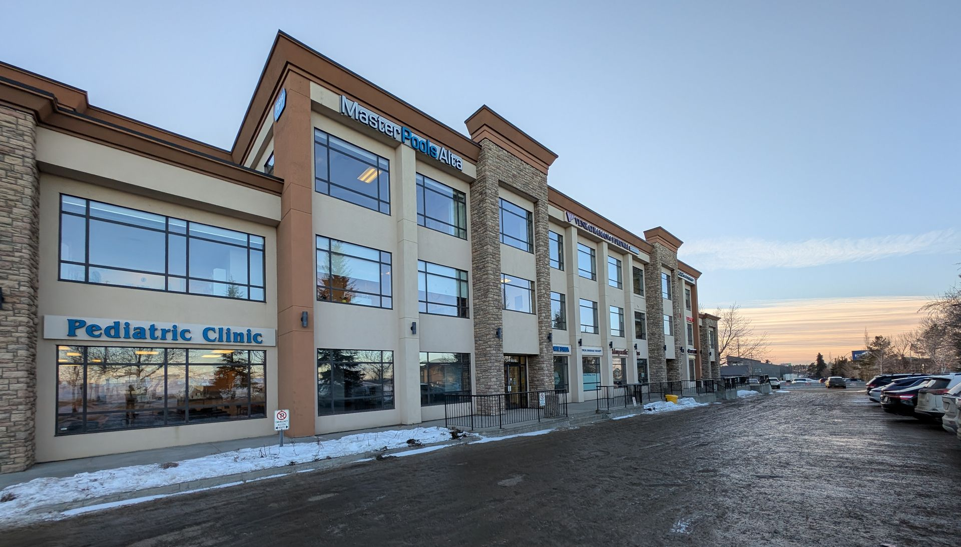 shows the exterior of 9811 34 ave and the prominent signage assigned to unit 303