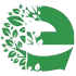 A green, stylized lowercase letter 