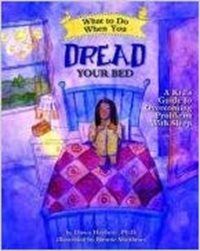 Cover of a children's book. A girl sits on a bed, the title reads