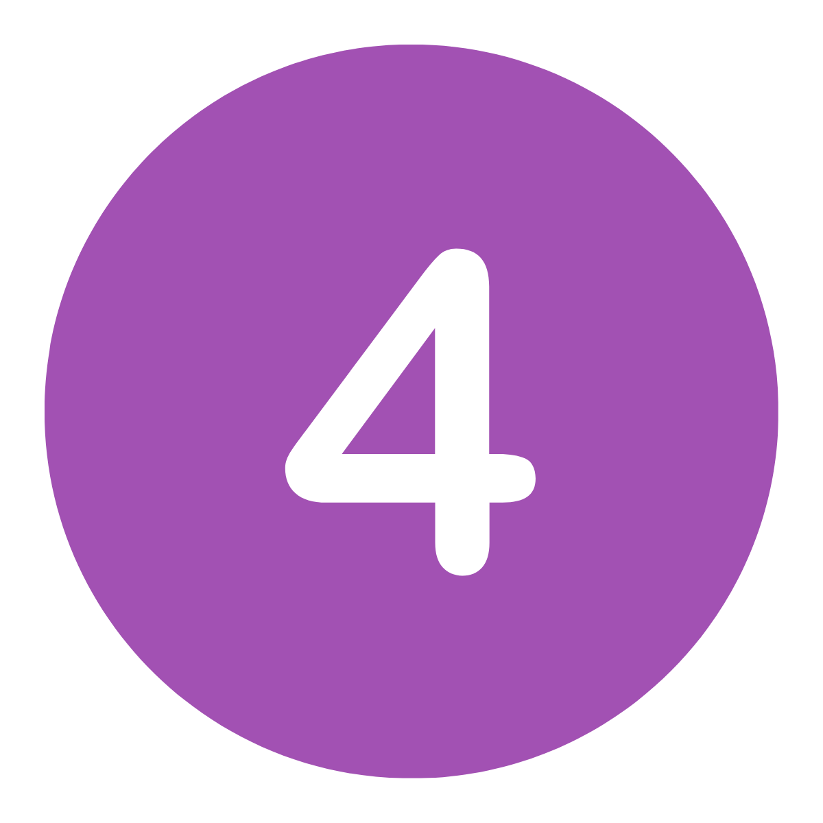 Purple circle with a white number 4