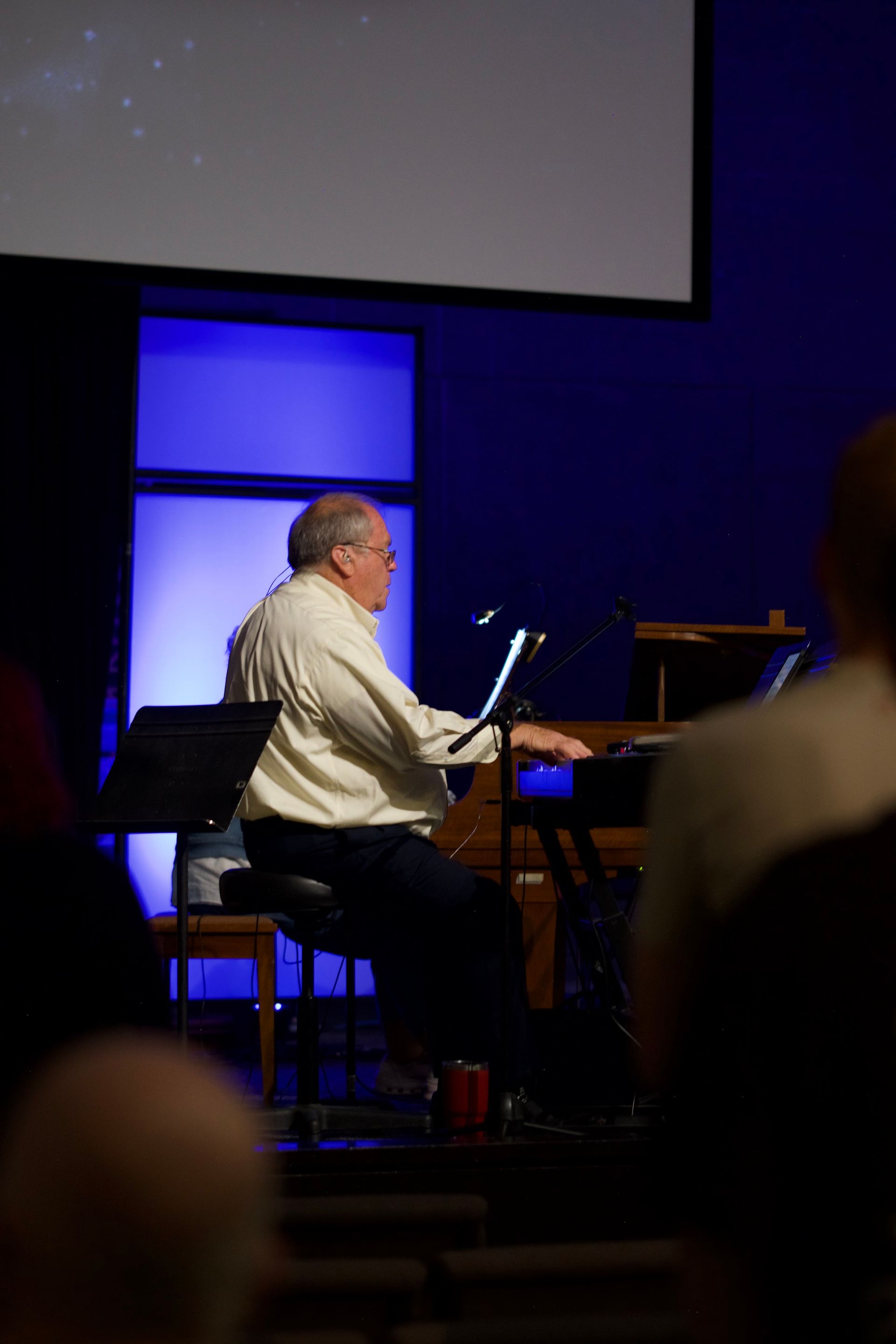 Pianist playing during worship