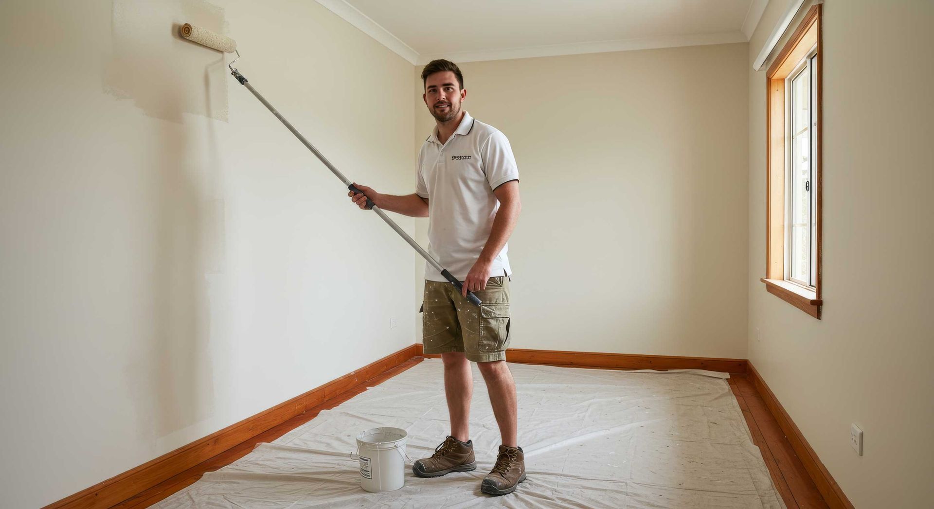 Interior Painting In Progress Inside A Family Room Rockhampton