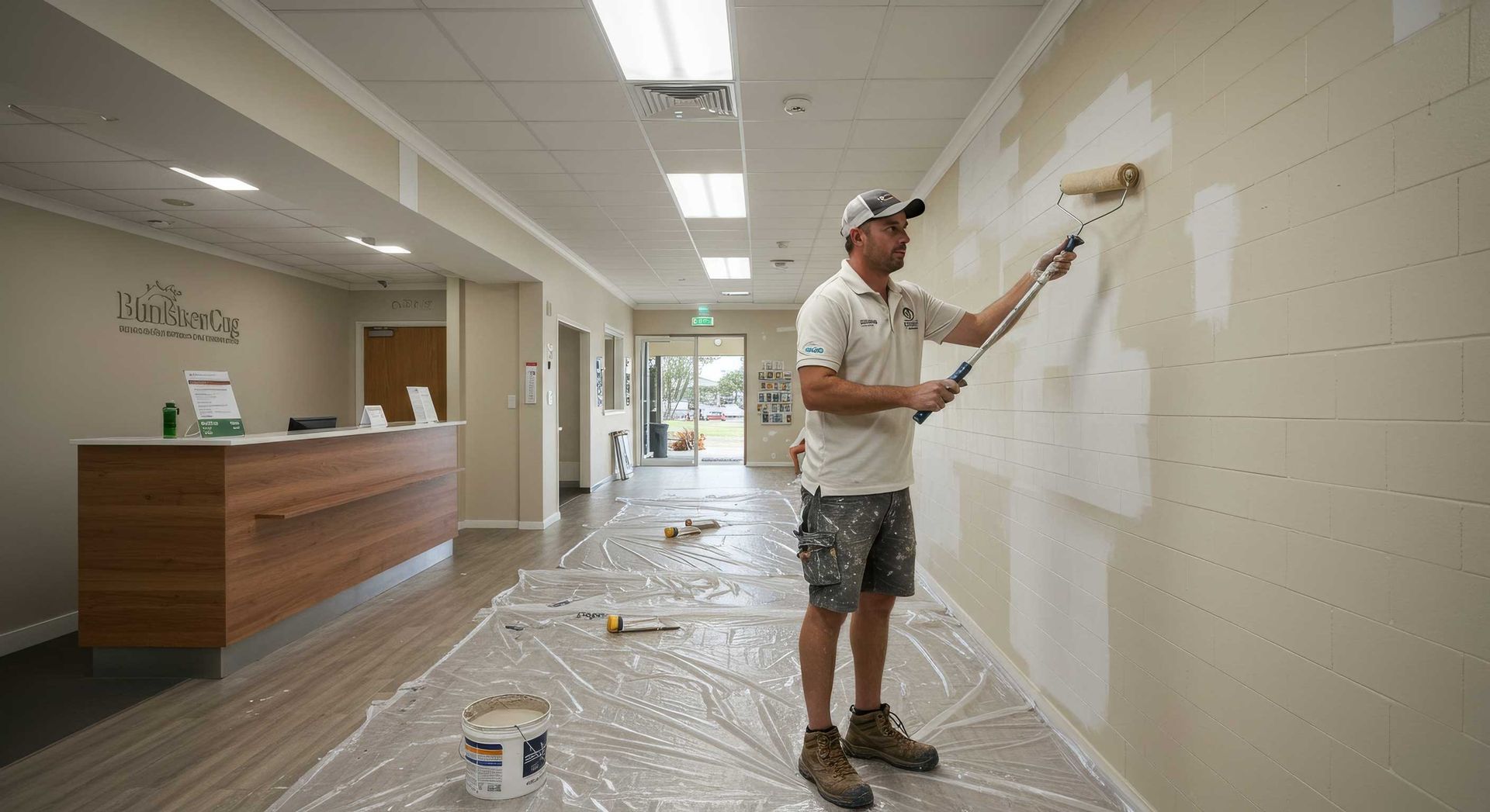 Painters Using Rollers in Office Spaces in Rockhampton
