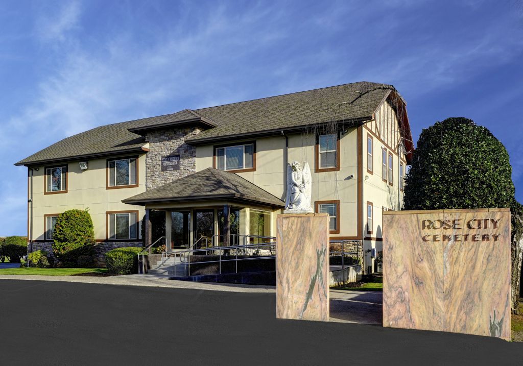 Rose City Cemetery and funeral home exterior
