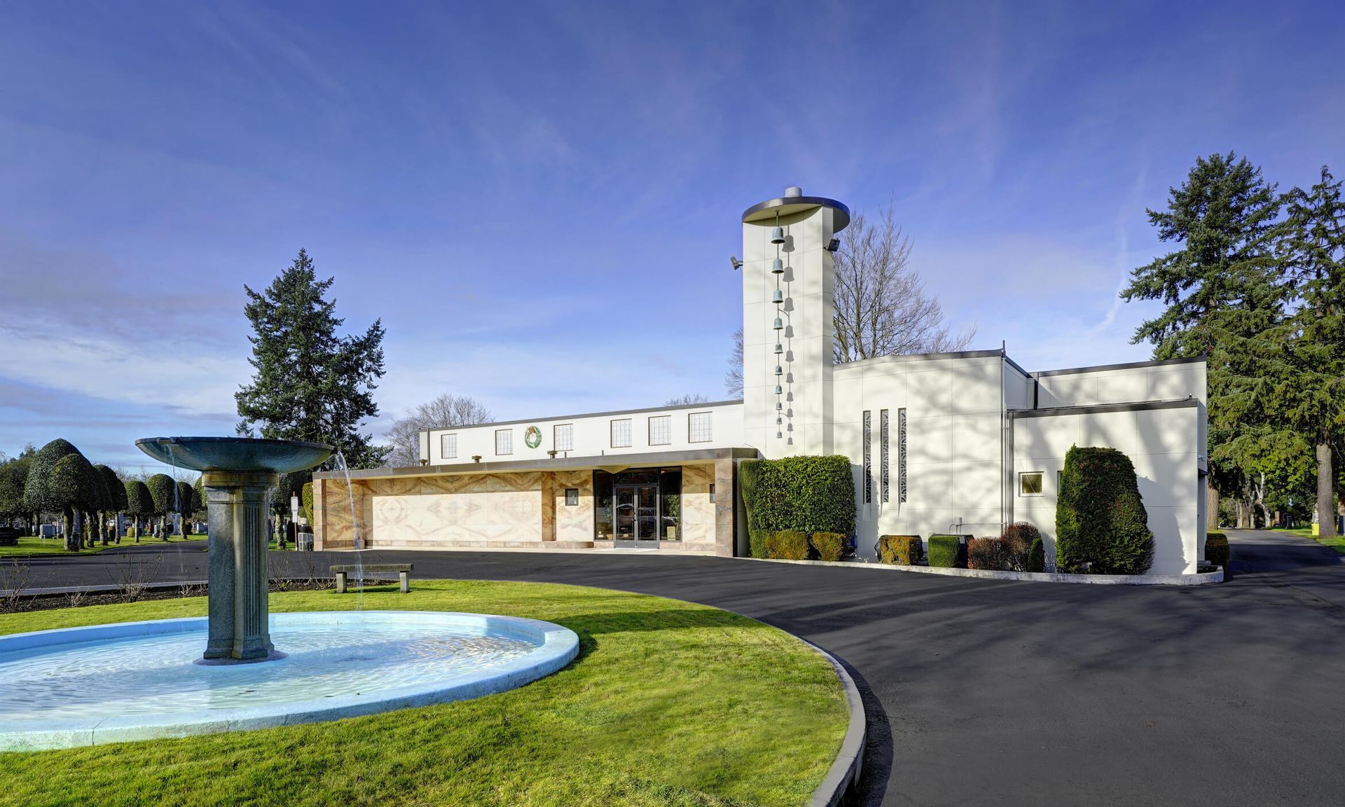 Rose City Cemetery and funeral home exterior