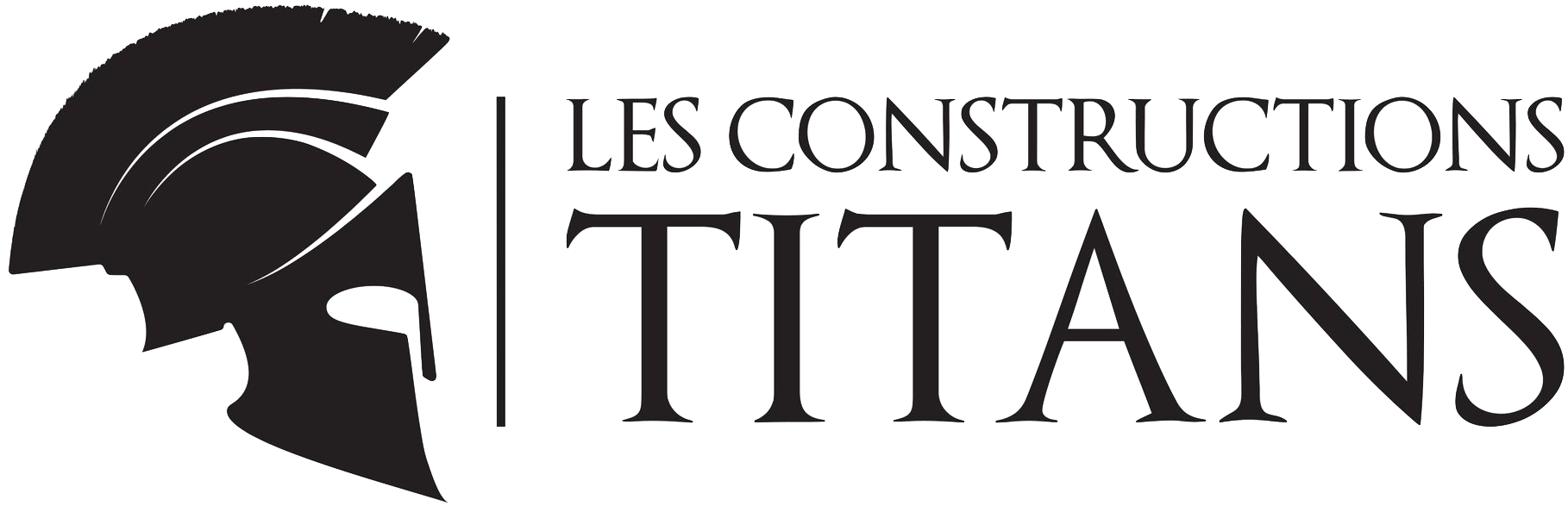 A black and white logo for les constructions titans