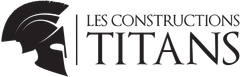 A black and white logo for les constructions titans