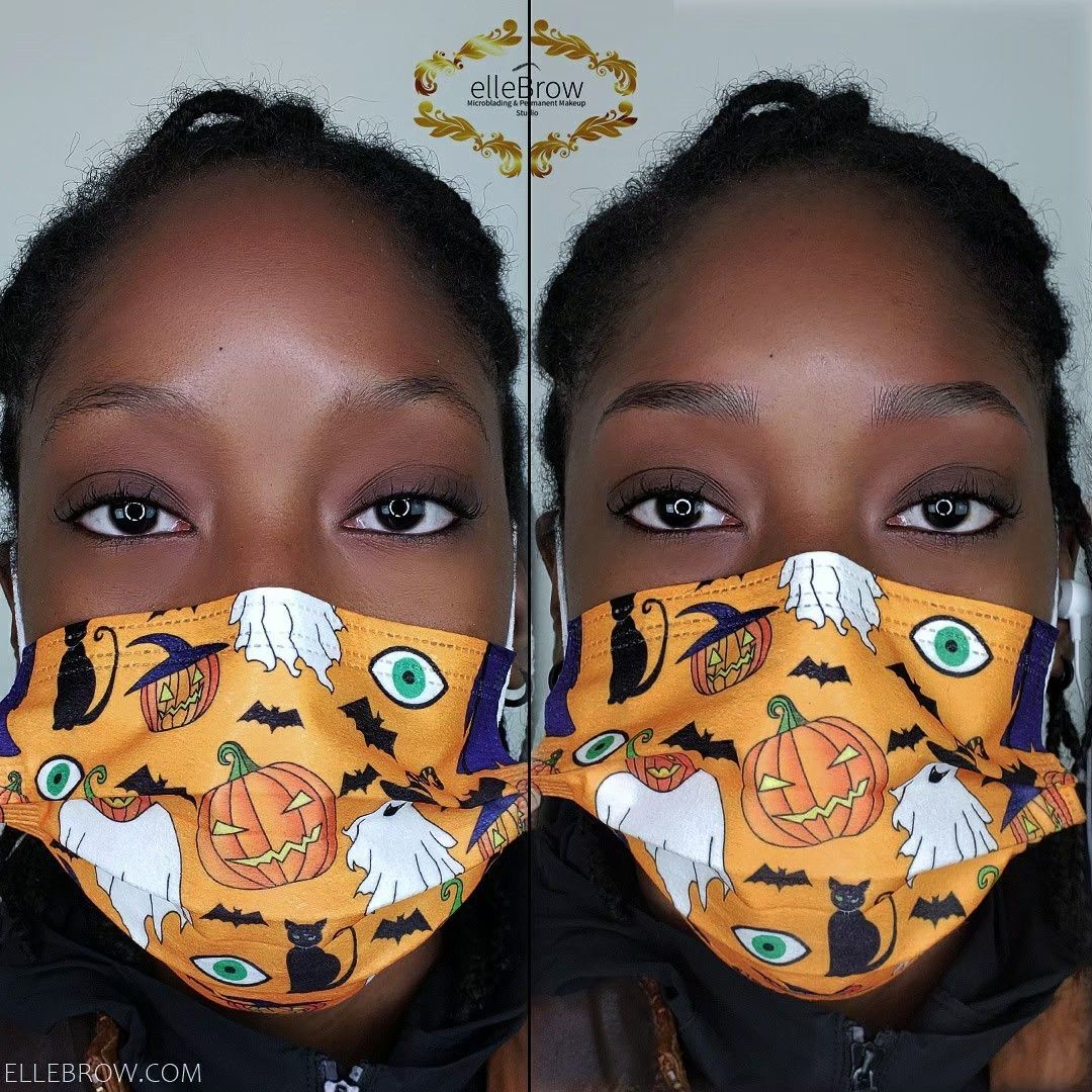 Microblading on Black Skin before and after