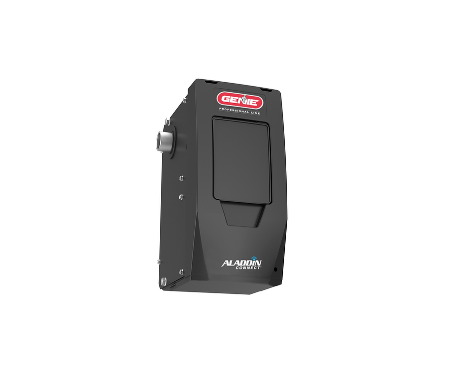Black Aladdin Connect garage door opener.