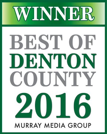 A sign that says winner best of denton county 2016
