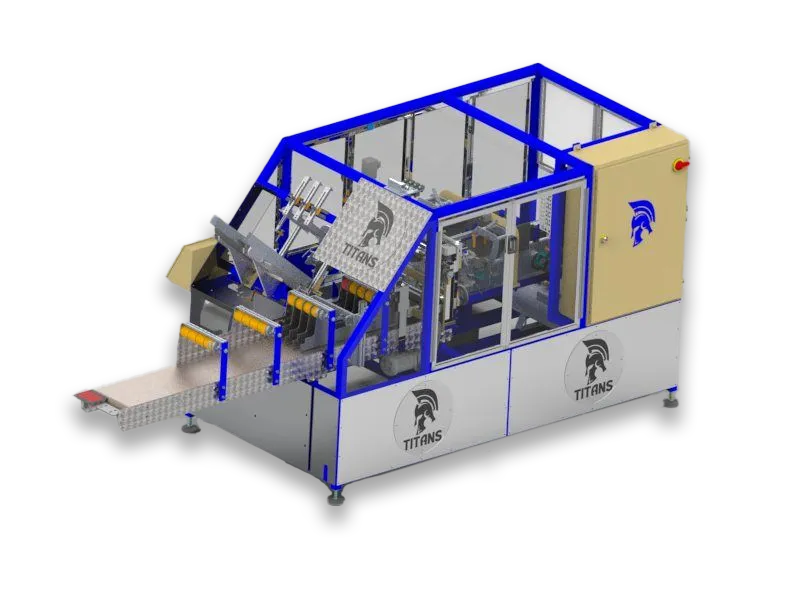 Titans Packaging - Atlas T4 Cartoner | Intermittent side load cartoner for breweries, beverage, soda, water and more.