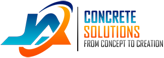Logo for Concrete Solutions, blue and orange abstract shape with "CONCRETE SOLUTIONS" and "FROM CONCEPT TO CREATION" text.