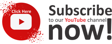 Red circle with YouTube play button; 