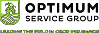 Optimum Service Group logo with green shield icon and “Leading the Field in Crop Insurance” tagline