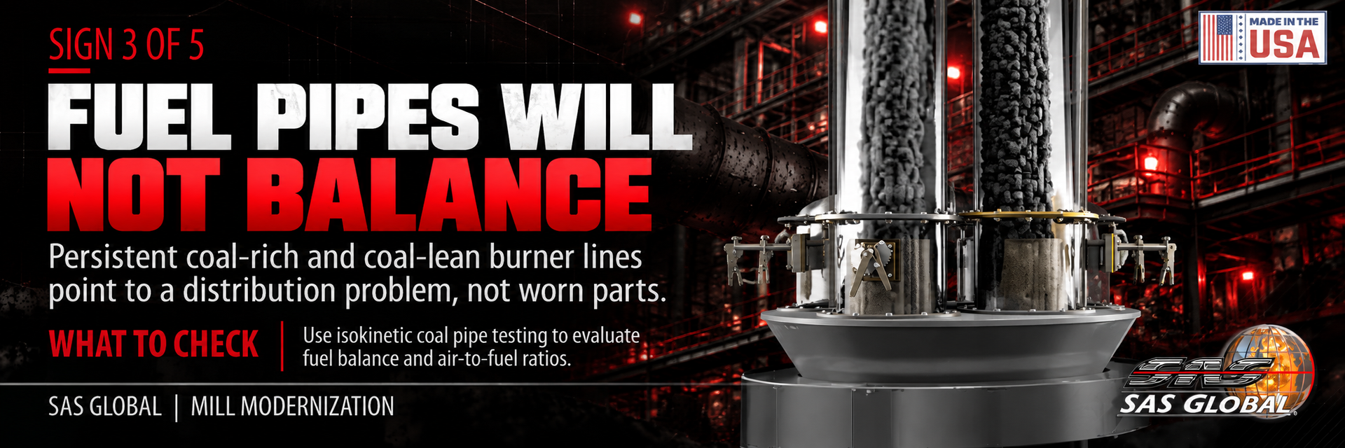 Coal Fuel Pipes Cannot Maintain Proper Balance
The Warning Sign: Some Burners Receive Too Much Coal While Others Receive Too Little