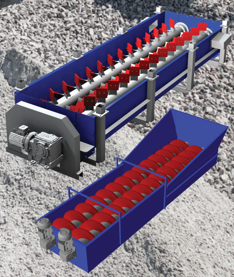 aggregate log washer paddles - aggregate screw washer auger