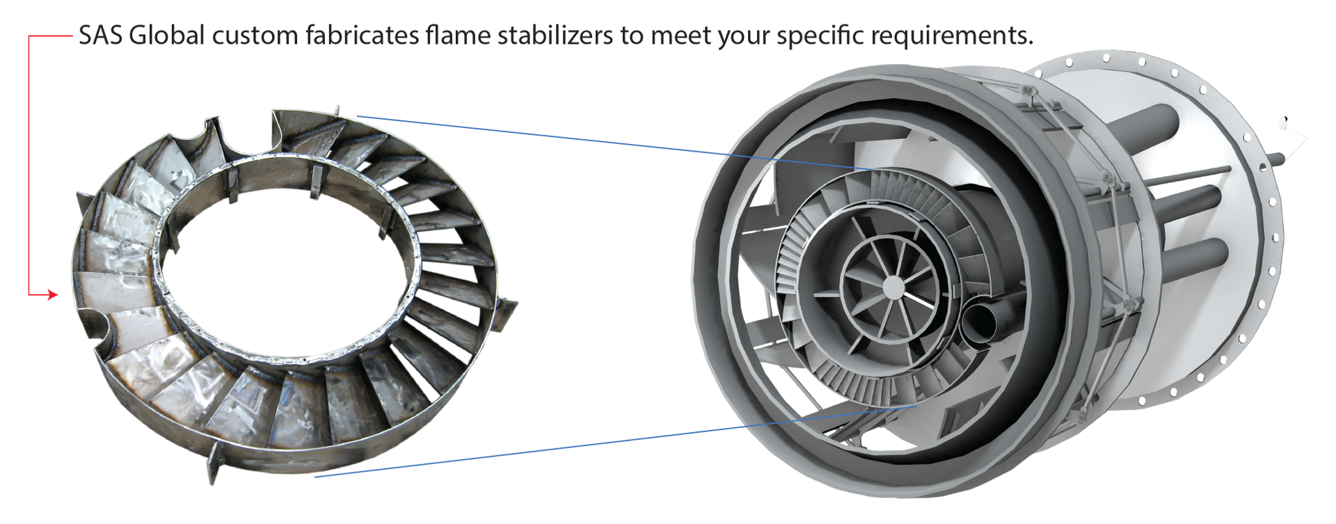 wall fired burner flame stabilizer