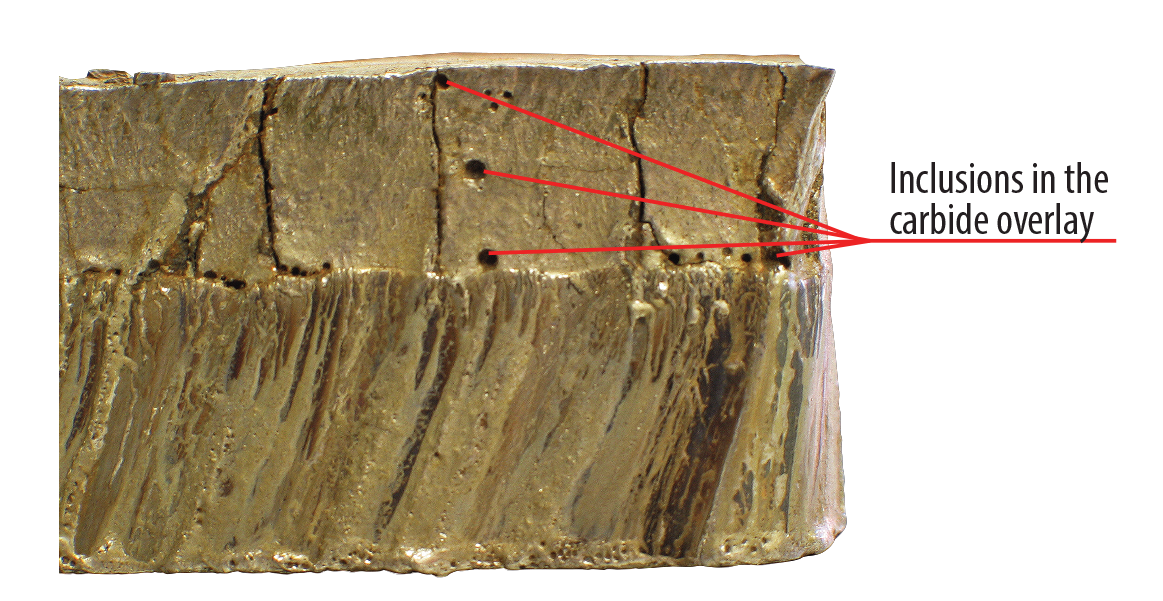 Poor weld condition - carbide overlay plate 2