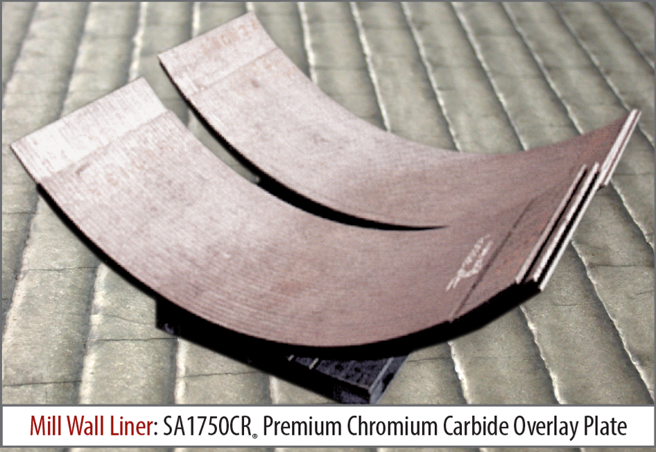 Coal Mill SureAlloy Premium complex carbide overlay plate wall liners