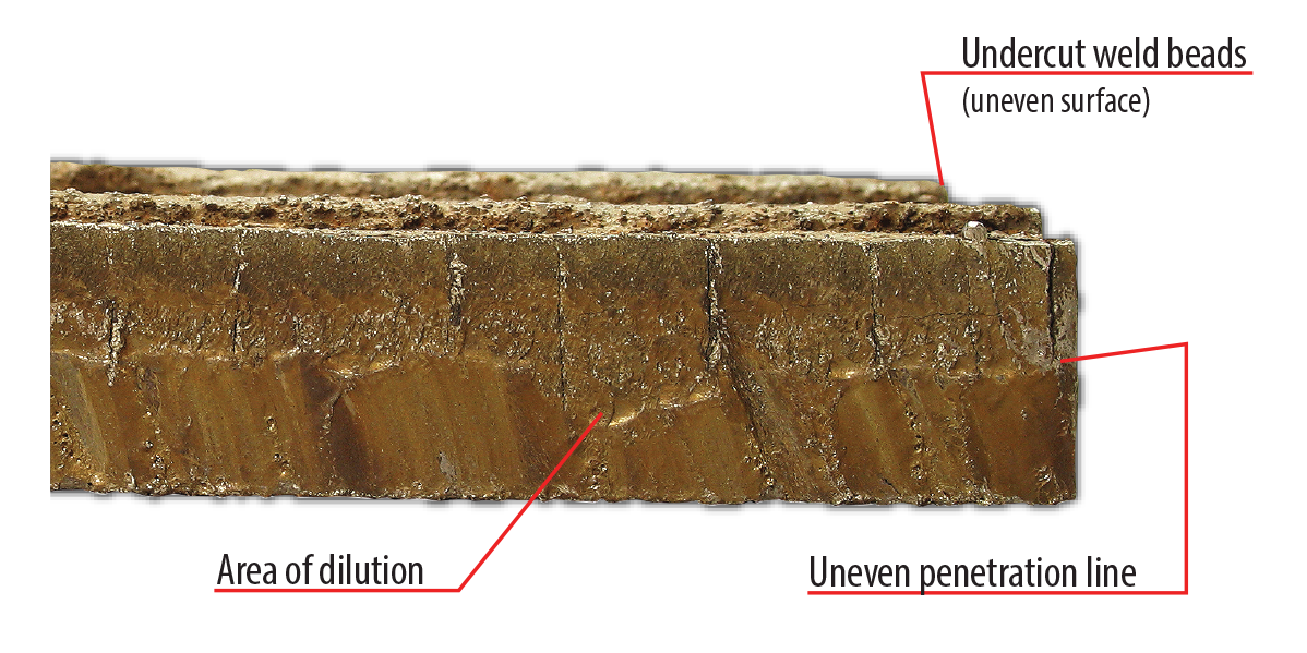 Poor weld condition - carbide overlay plate 1