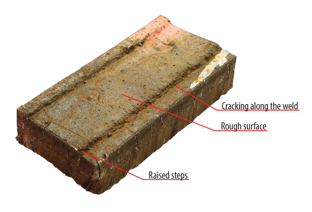 Poor surface condition - carbide overlay plate 1