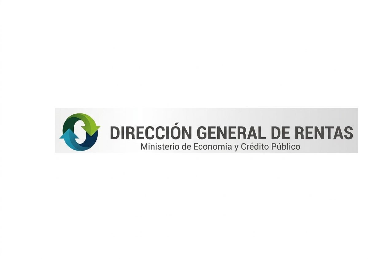 Logo de la Dirección General de Rentas, Ministerio de Economía y Crédito Público, en verde y gris.