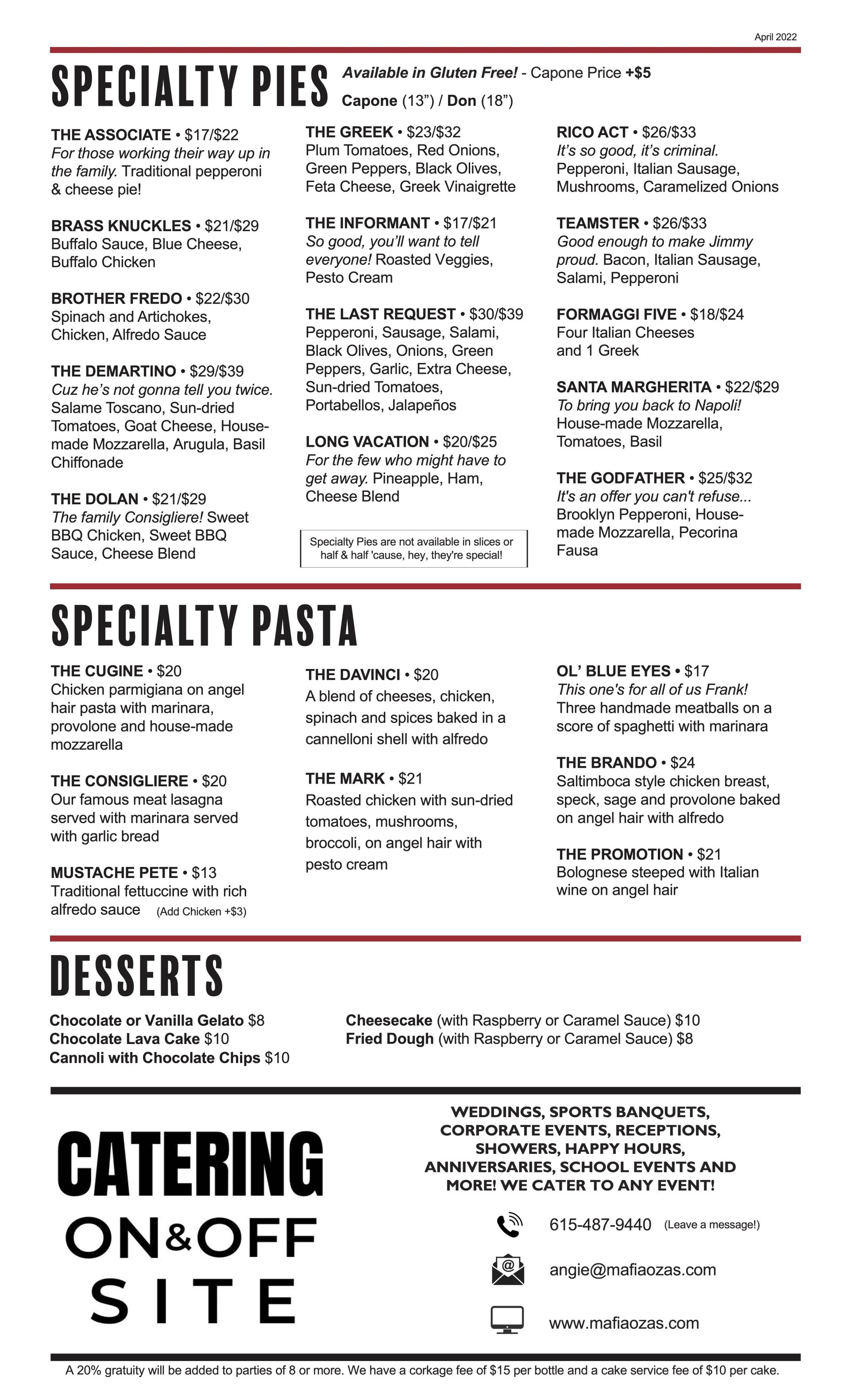 menu