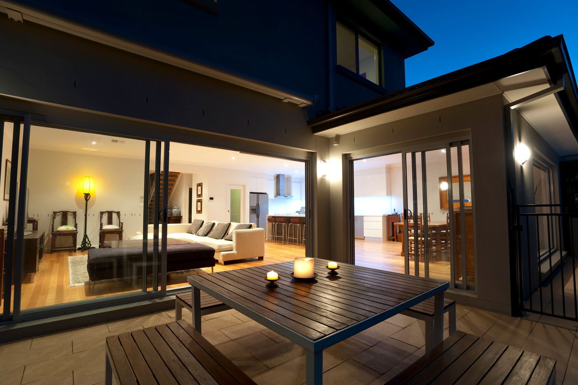 House Exterior View at Night — Sale, VIC — Madden Glass & Aluminium