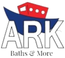 ARK Baths & More logo with red and blue ship