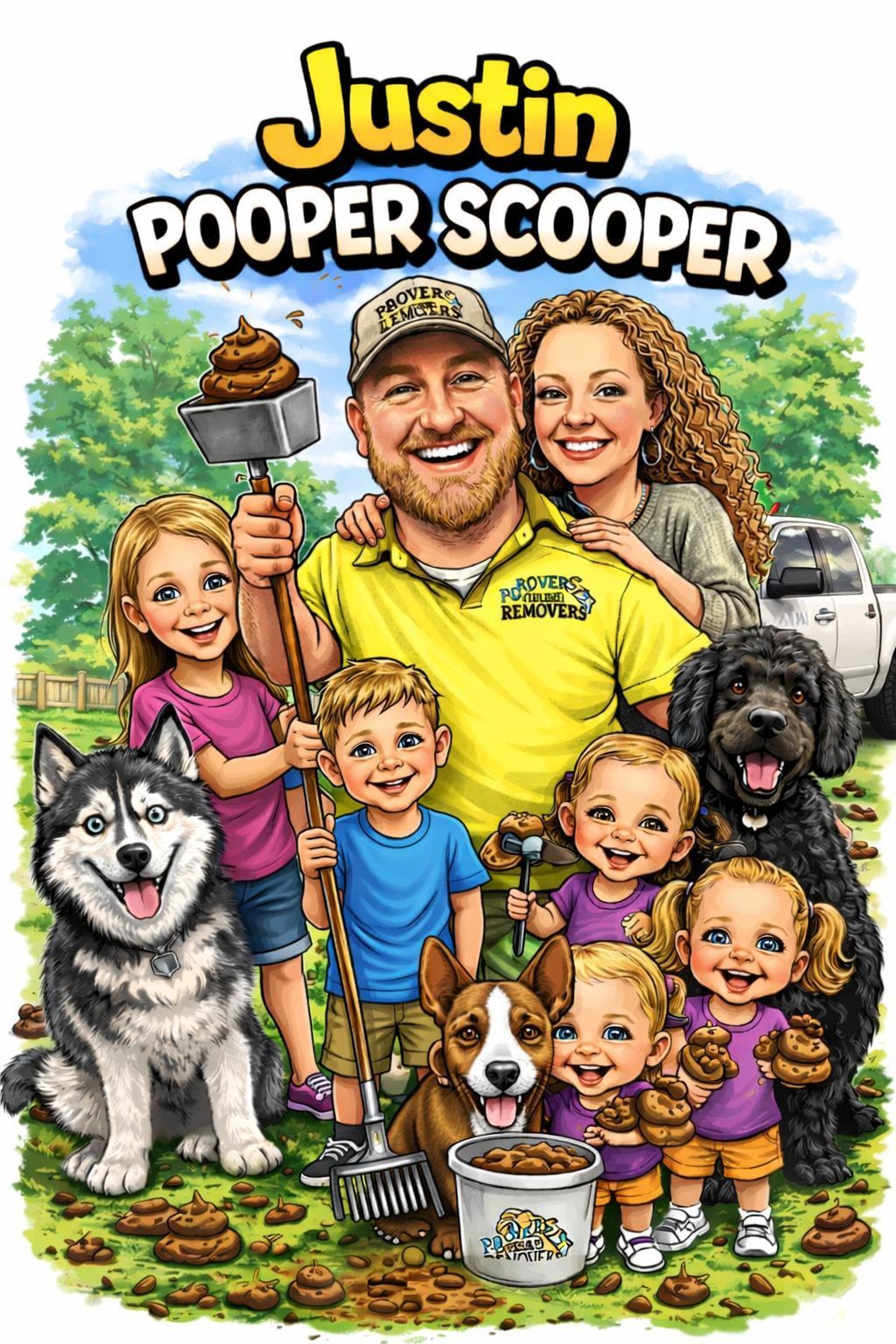 Rovers Rocky Mountain Removers cartoon mascot - fun pooper scooper service in Celina OH
