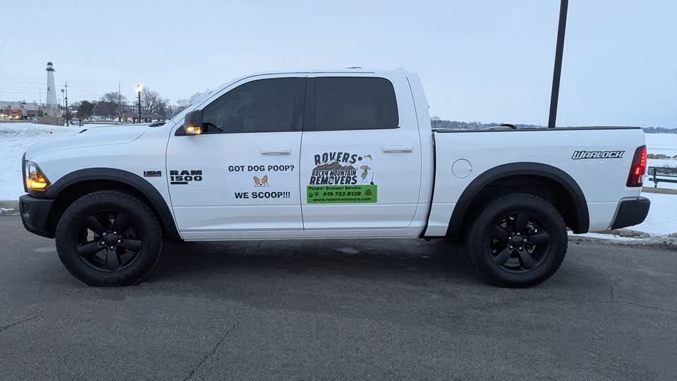 Rovers Rocky Mountain Removers service truck - pooper scooper company serving Celina and Mercer County OH