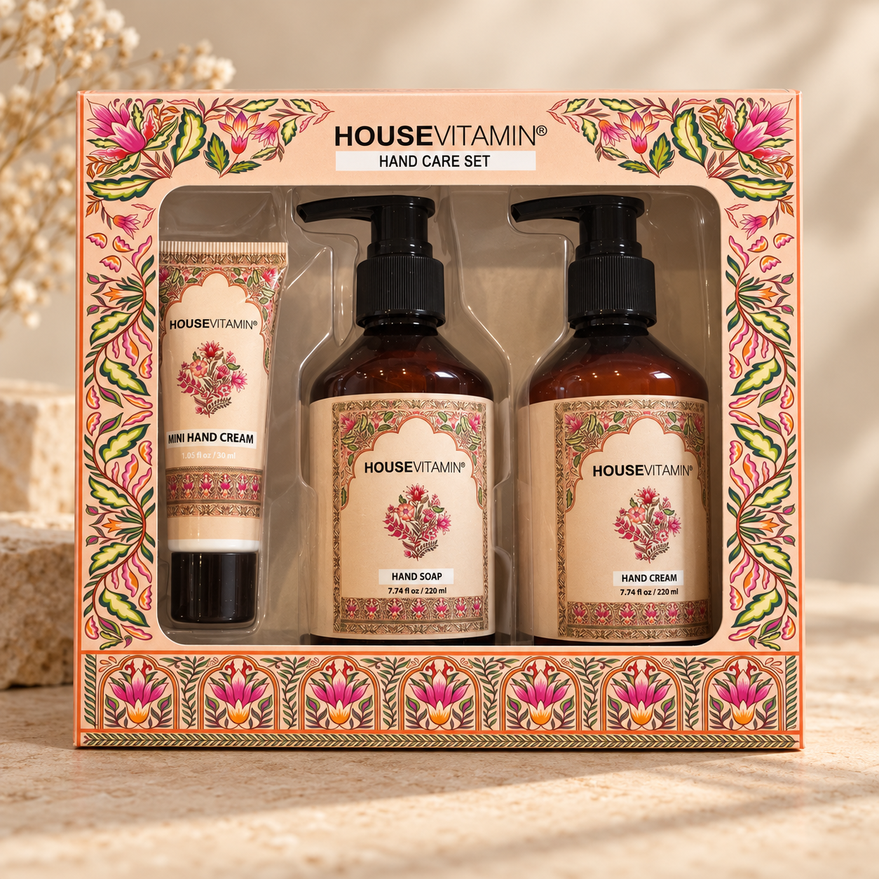 Housevitamin Amber handverzorgingsset met handzeep en twee handcrèmes