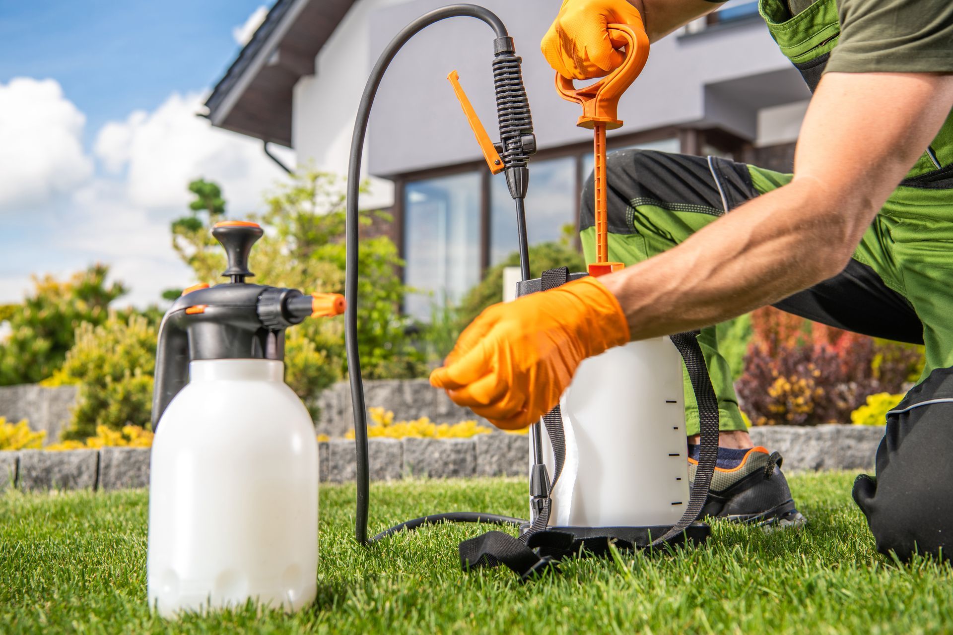 Lawn treatment equipment prepared for insect control