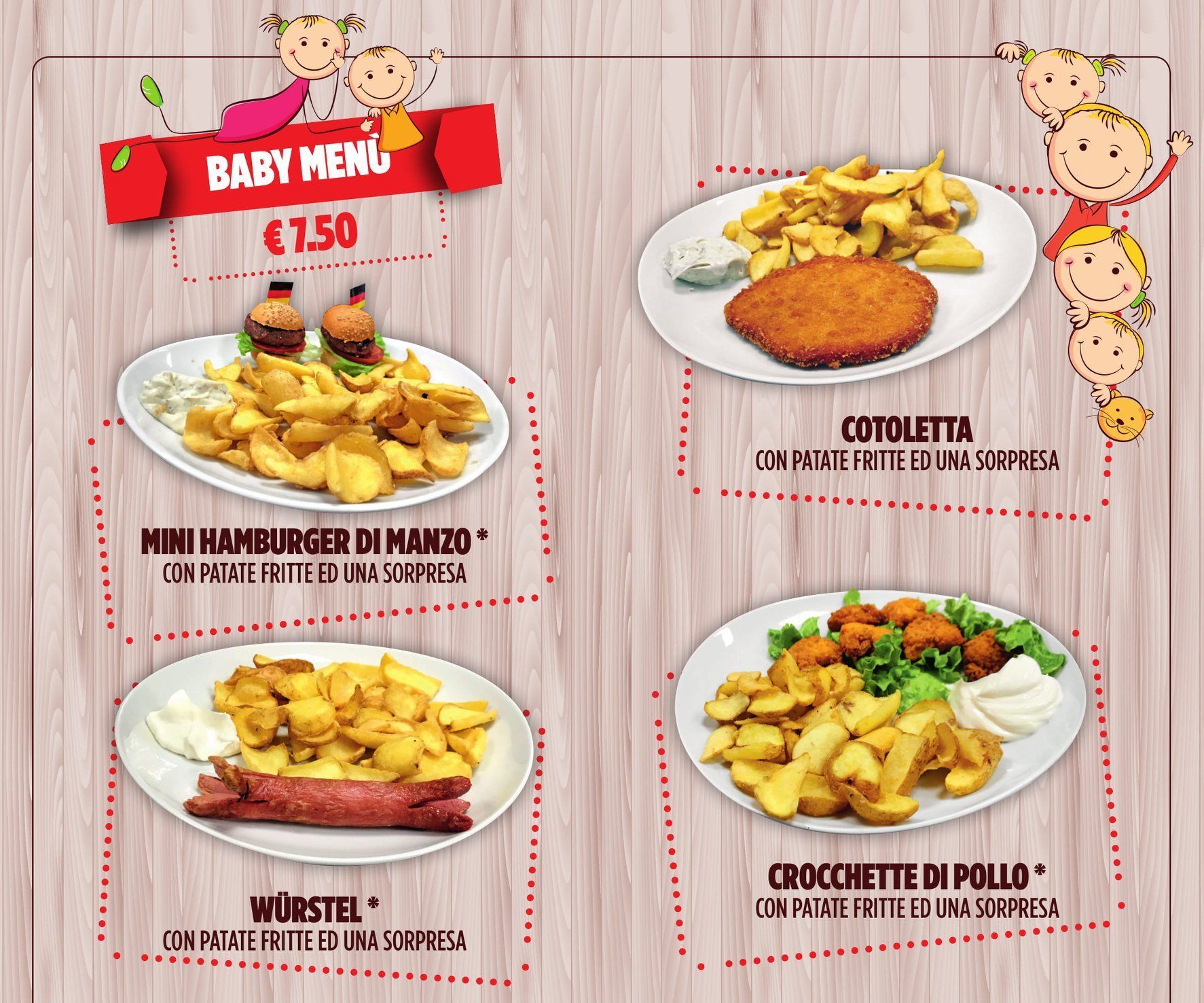 Menù per bambini