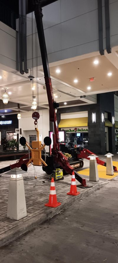 Small Spaces mini crane job 1