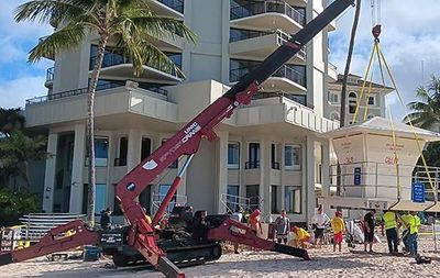 Water Features mini crane job 2
