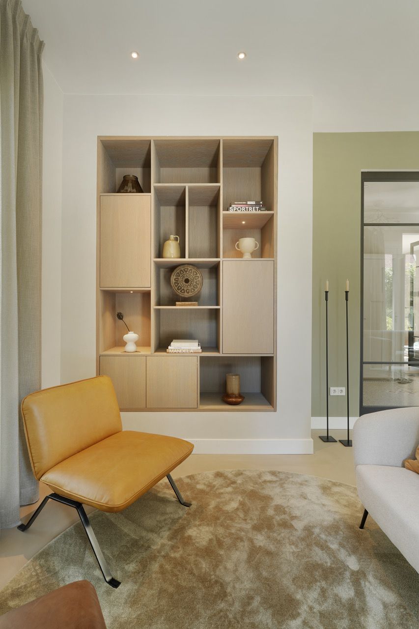 Villa 1922 Baarn living maatwerk wandkast | Villa18 Interieurs