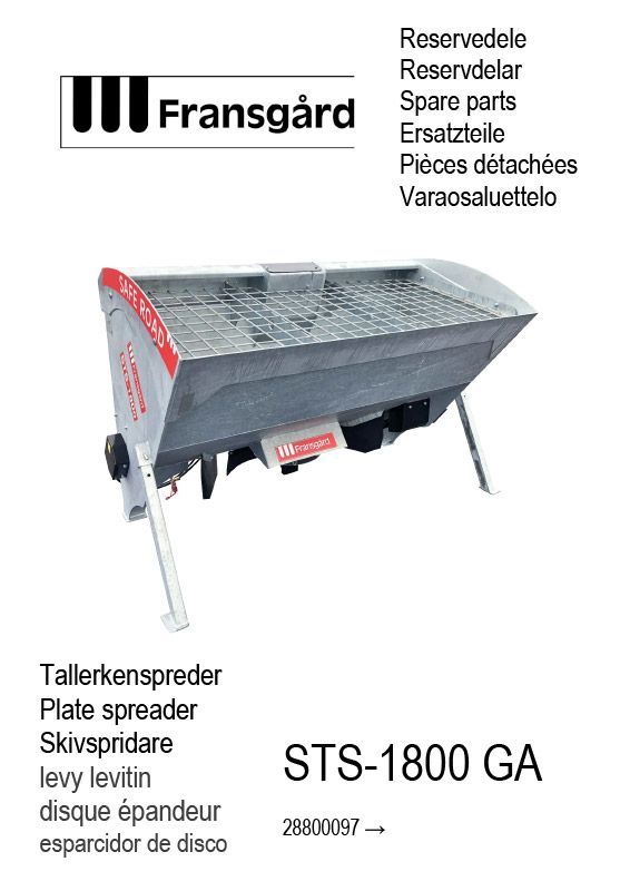 reservedelsbrochure på tallerkenspreder STS-1800GA