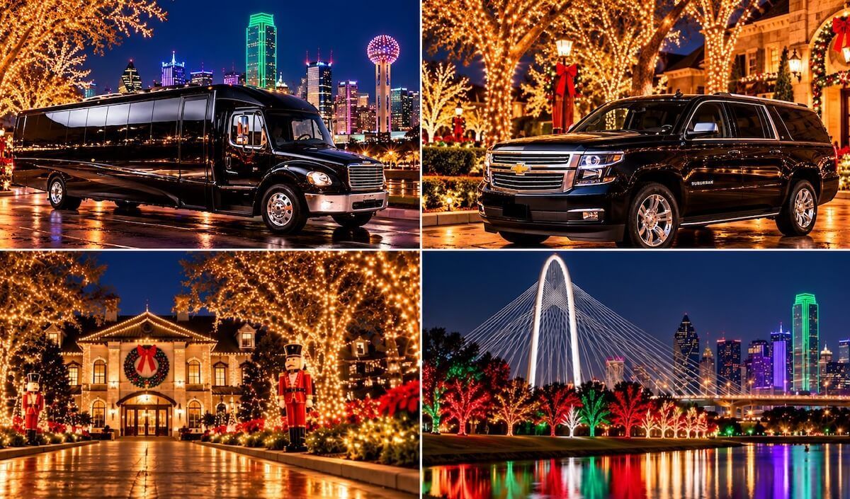 holiday lights limo tours dallas
